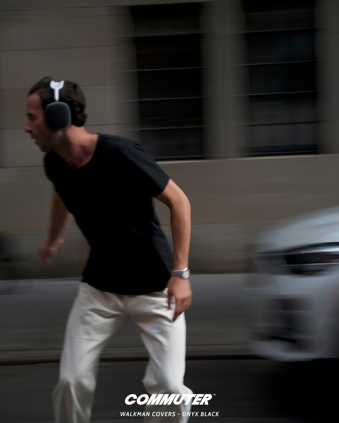 "Walkman" Genuine Leather Airpods Max Cover - Onyx Black